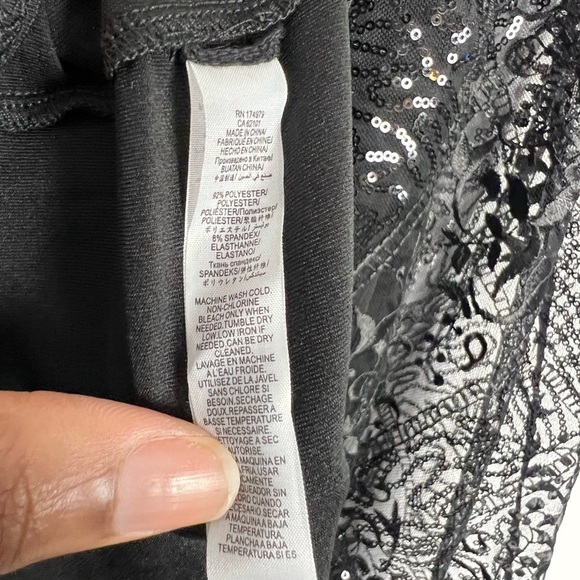 NEW BCBGMAXAZRIA SEMI-SHEER LACE MINI DRESS - Picture 9 of 9